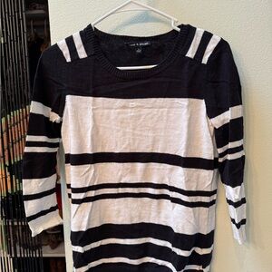 Cable & Gauge Black and White Striped Sweater